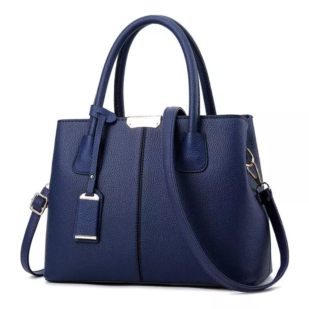 Navy Blue Chic Sophistication Crossbody Leather Handbag